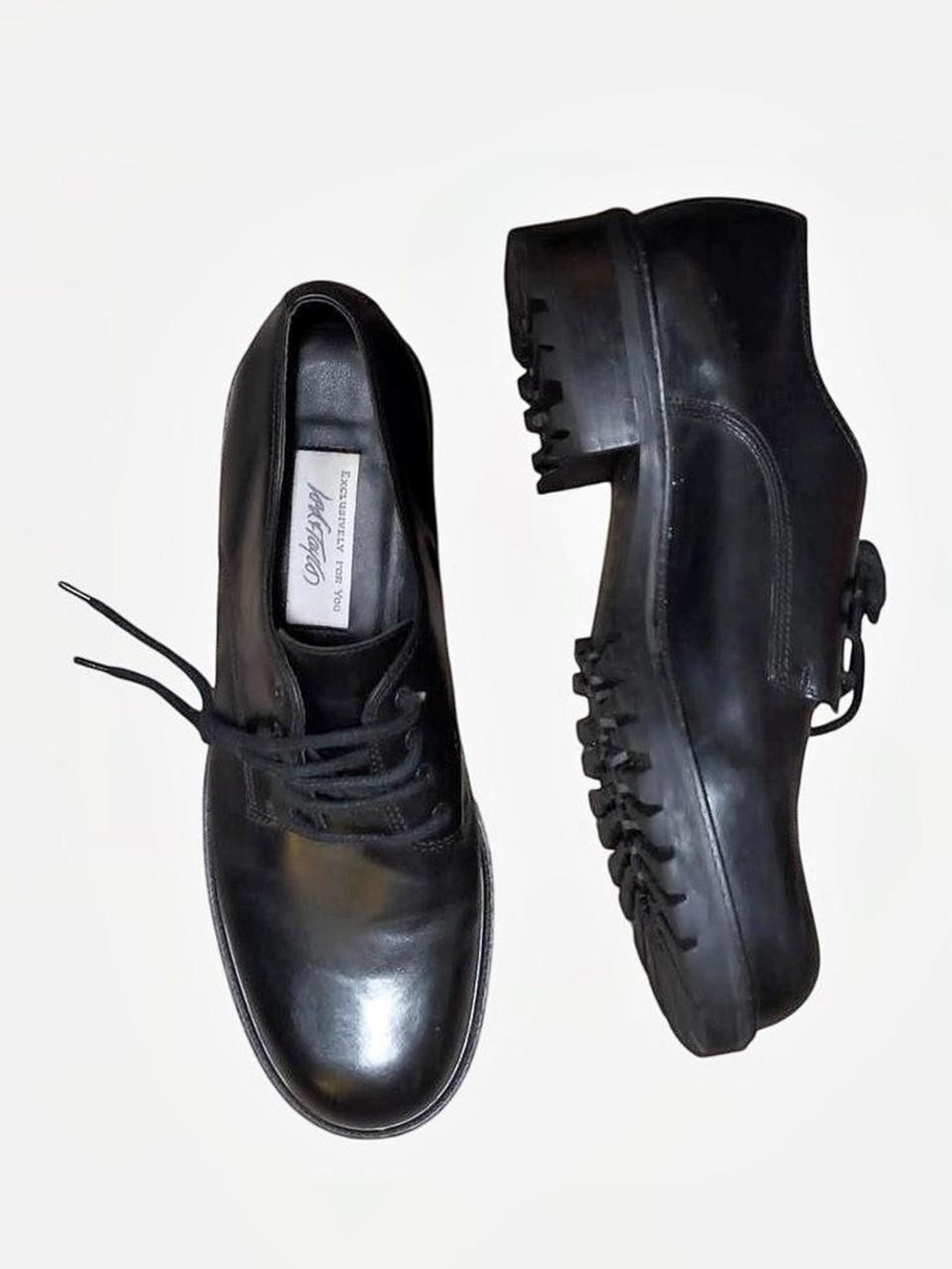 Black Platform Lace-Up Oxford Shoes | 8.5 W